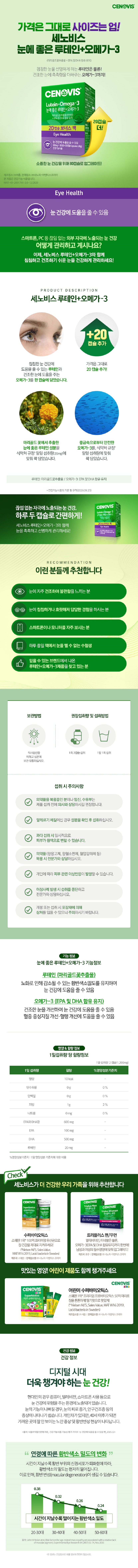 세노비스 눈에 좋은 루테인+오메가3 80캡슐